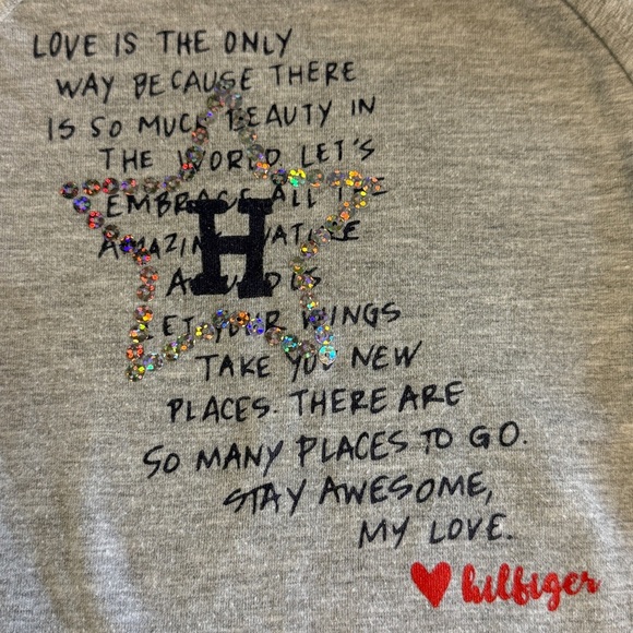 Tommy Hilfiger - Grey Top with Blue Striped Ruffle - Picture 3 of 5